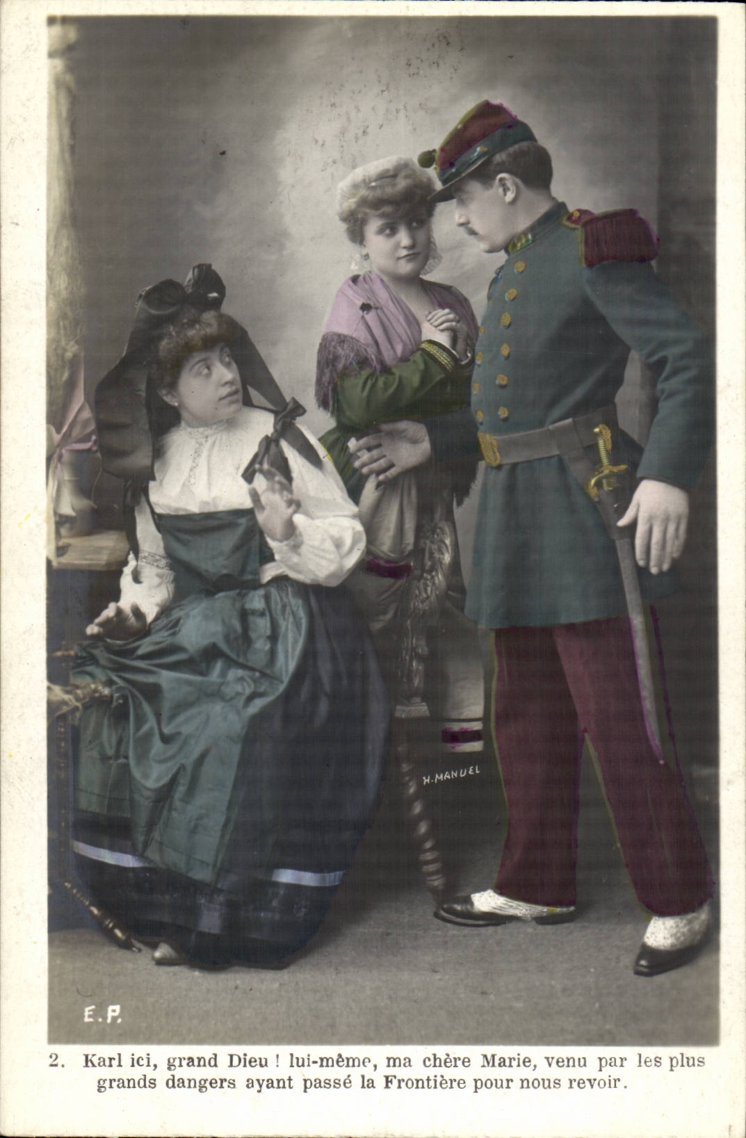 Soldato e due donne — scena di ritrovo — H. MANUEL, n°2