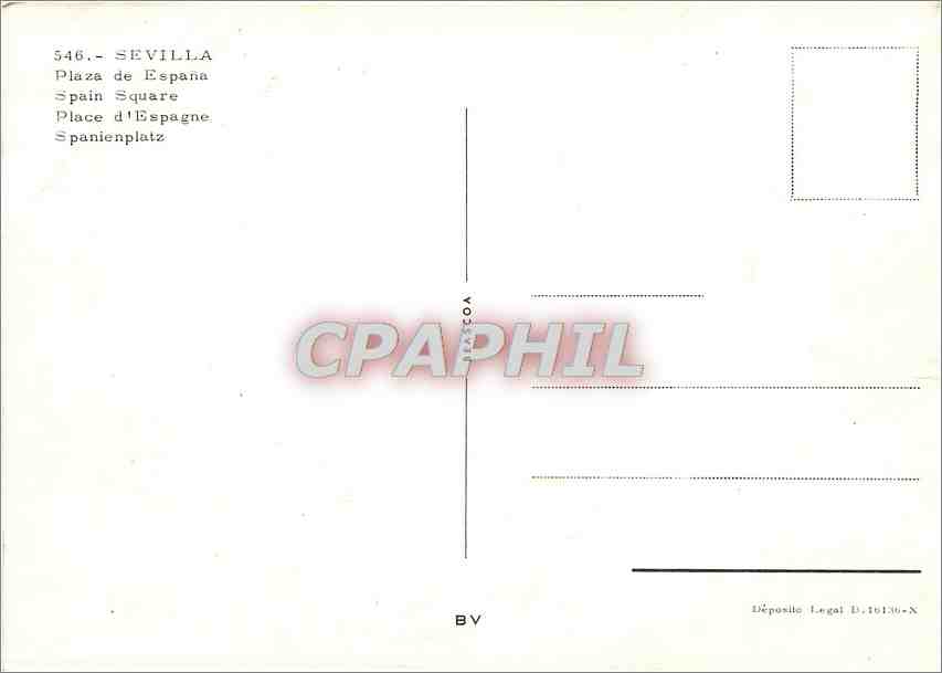 CPM Sevilla Place d'Espagne — Rückseite