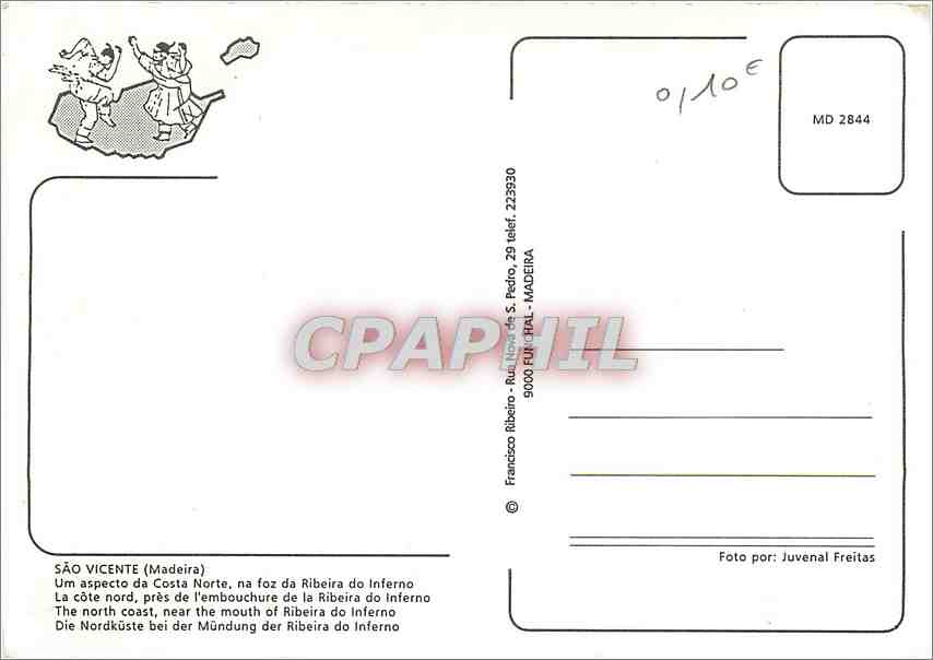 CPM Vicente (Madeira) La Cote nord pres de l'embouchure de la Ribeira do Inferno — Rückseite