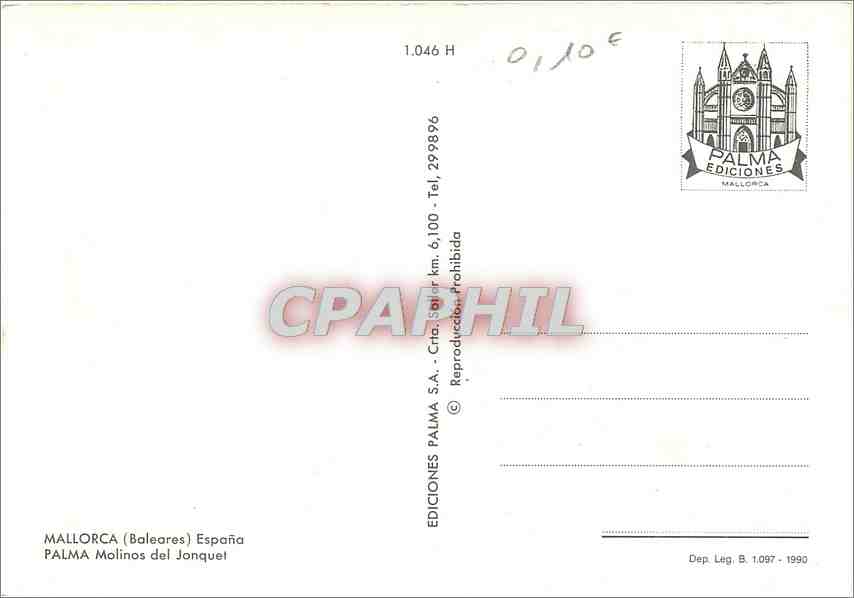 CPM Mallorca (Balerares) Espana Palma Molinos del Jonquel — Rückseite
