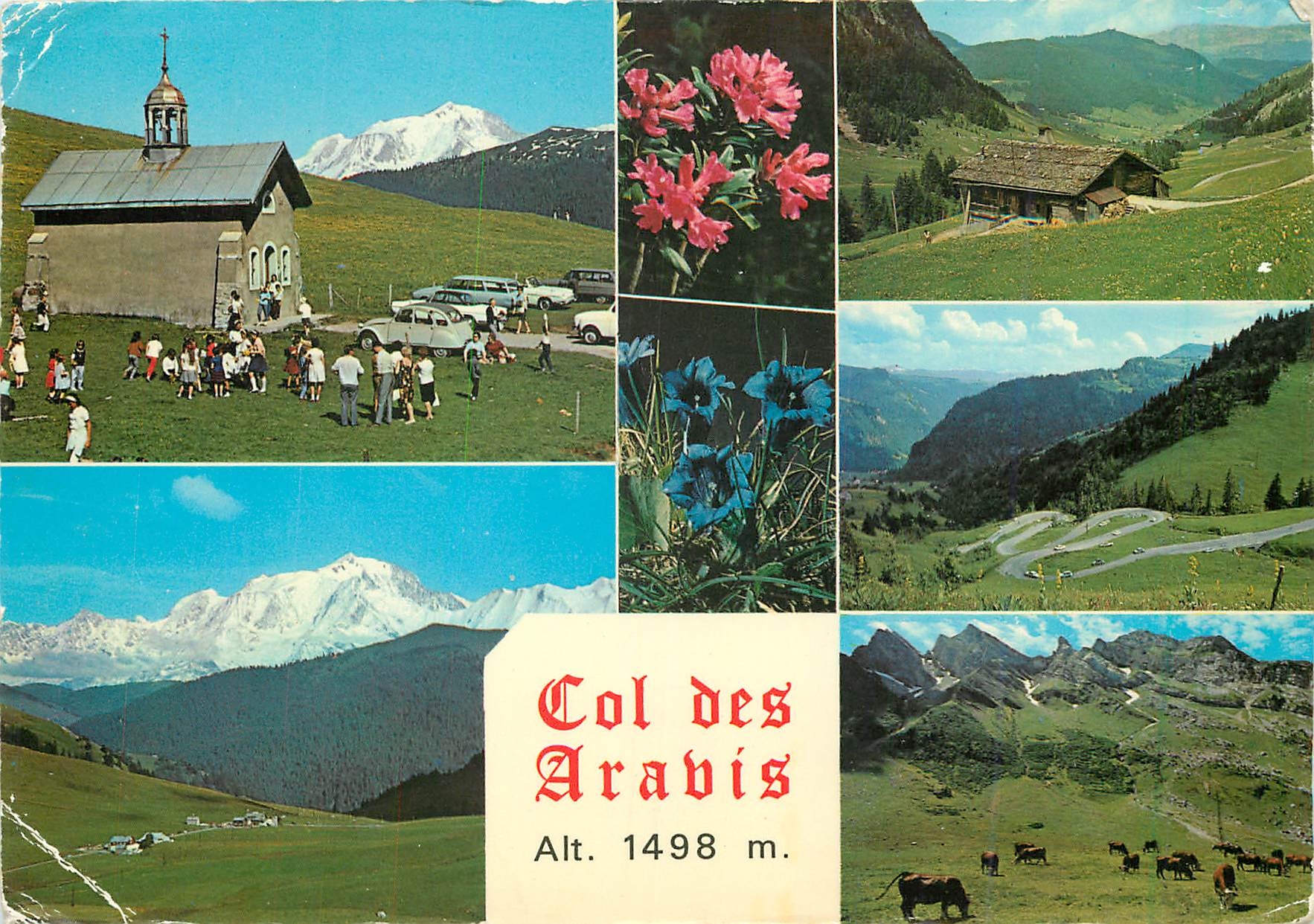 CPM Col des Aravis (Haute Savoie) La Chapelle Sainte Anne Panorama du Col et de la Chaine du Mont Bl
