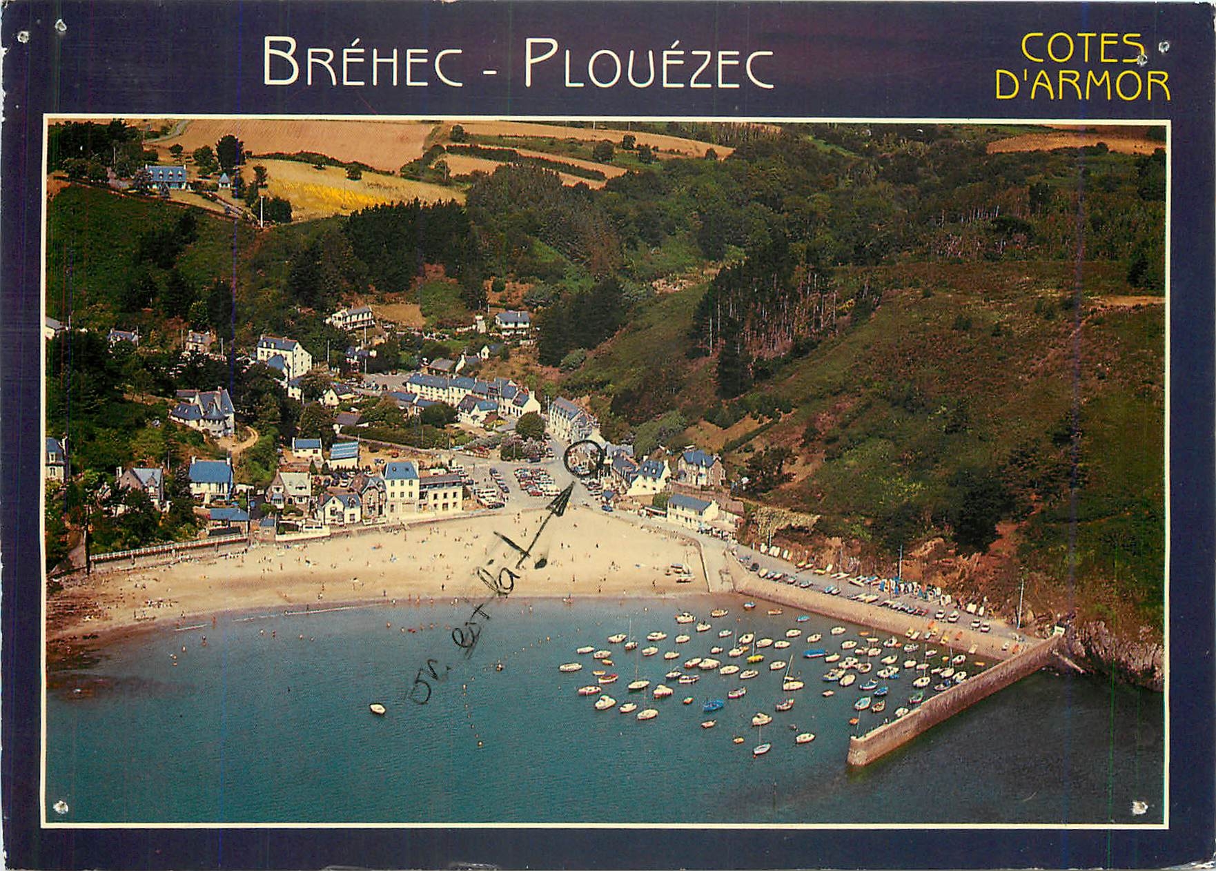 CPM Brehec Plouezec (Cotes d'Armor) Le port et la Plage