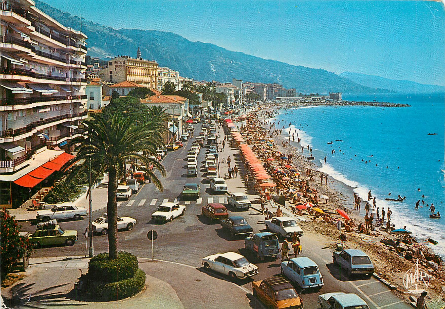CPM La Cote d'Azur Menton la Perle de France Boulevard General leclerc et la Plage
