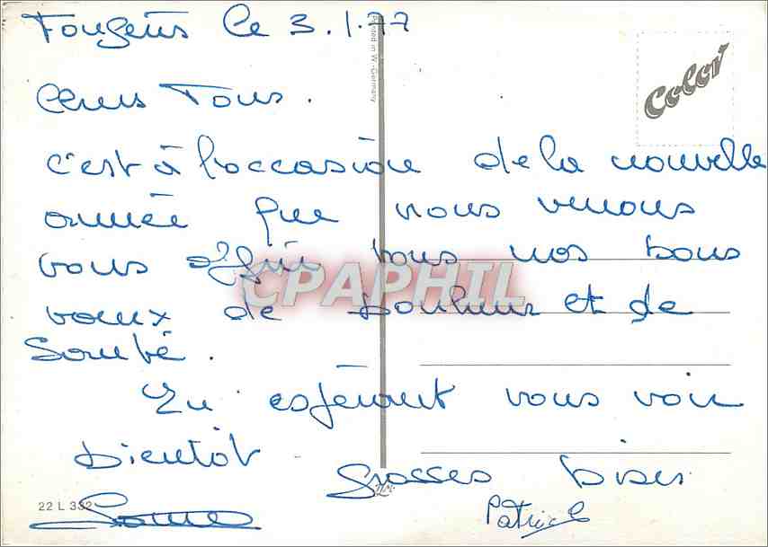 CPM Souvenir St Hilaire la Pallud — Rückseite