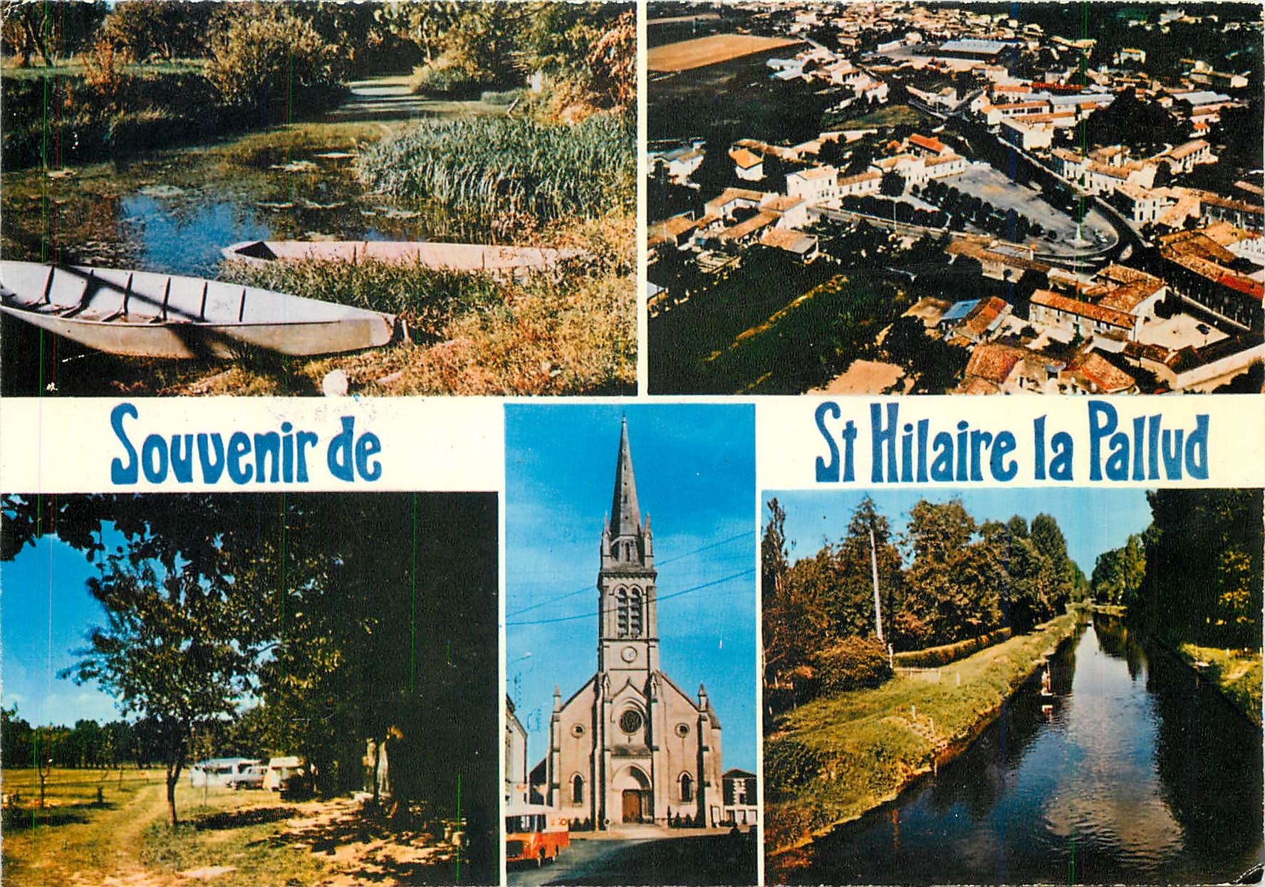 CPM Marais Poitevin St Hilaire la Palud (Deux Sevres) Conche dans le Marais vue generale aerienne