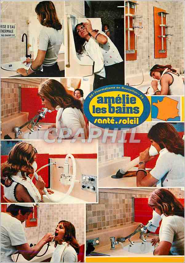 CPM Amelie les Bains Thermalisme au soleil de gauche a droite
