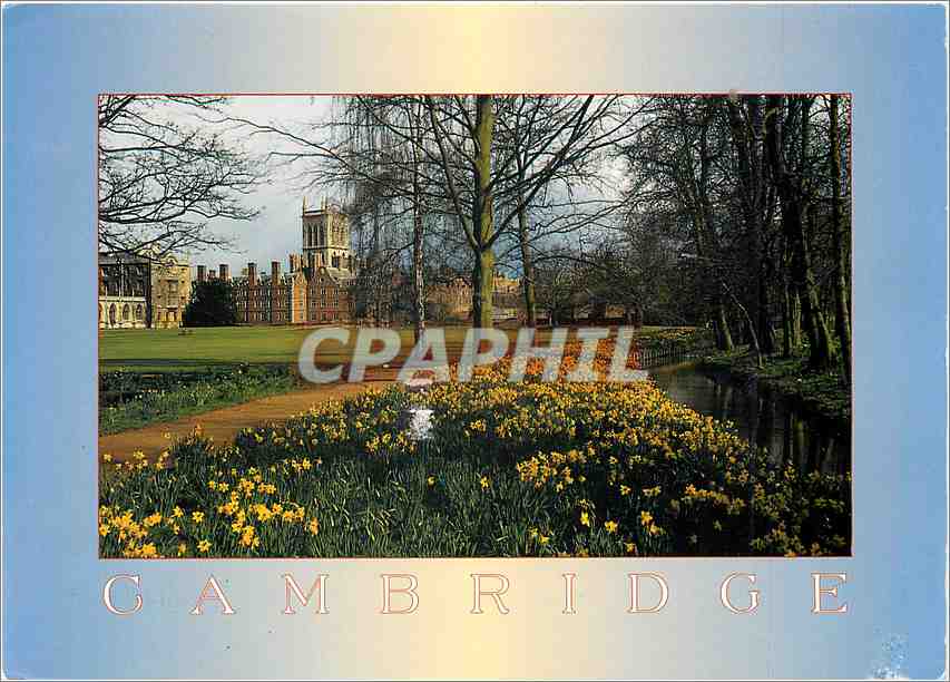 Cambridge — vue des jardins et du fleuve — CPAPHIL