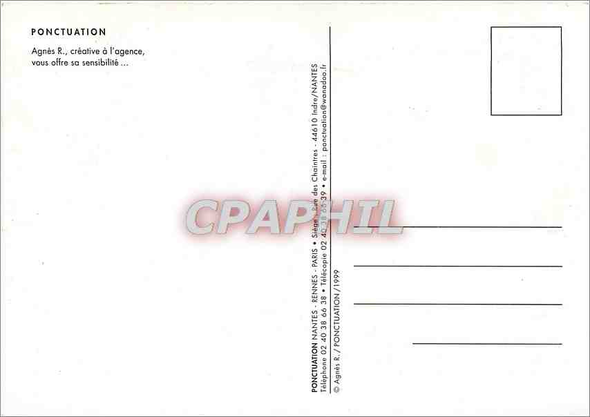 CPM Ponctuation Agnes R creative a l'agence vous offre sa sensibilite — Verso