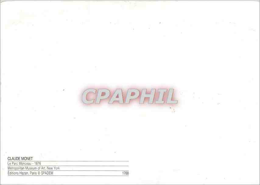 CPM Claude Monet — Verso