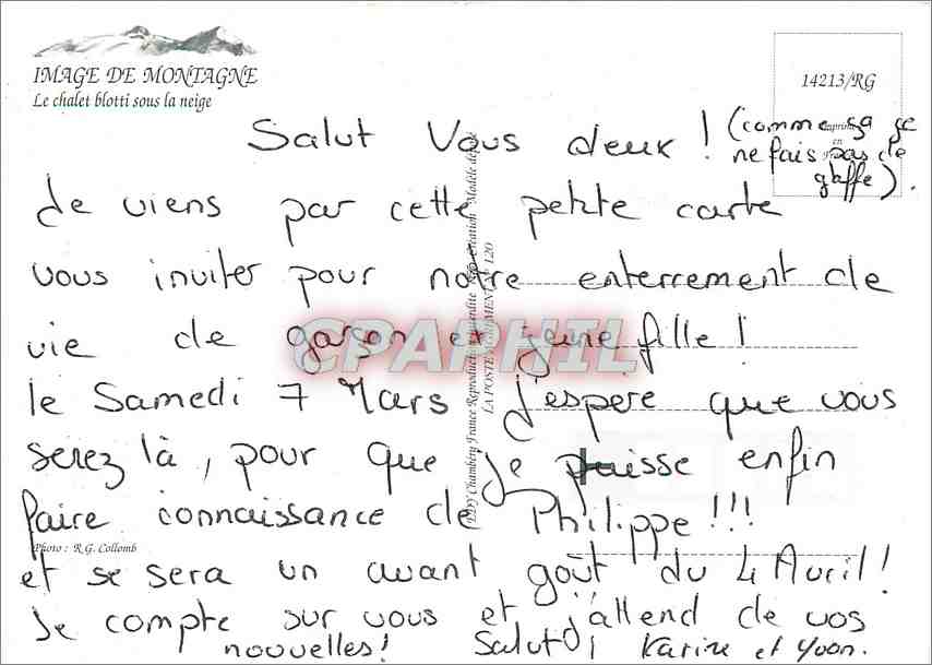 CPM Image de Montagne Le chalet blotti sous la neige — Rückseite