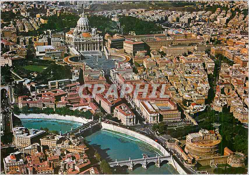 CPM Roma Citta del Vaticano Vue aerienne