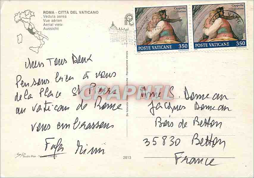 CPM Roma Citta del Vaticano Vue aerienne — Rückseite