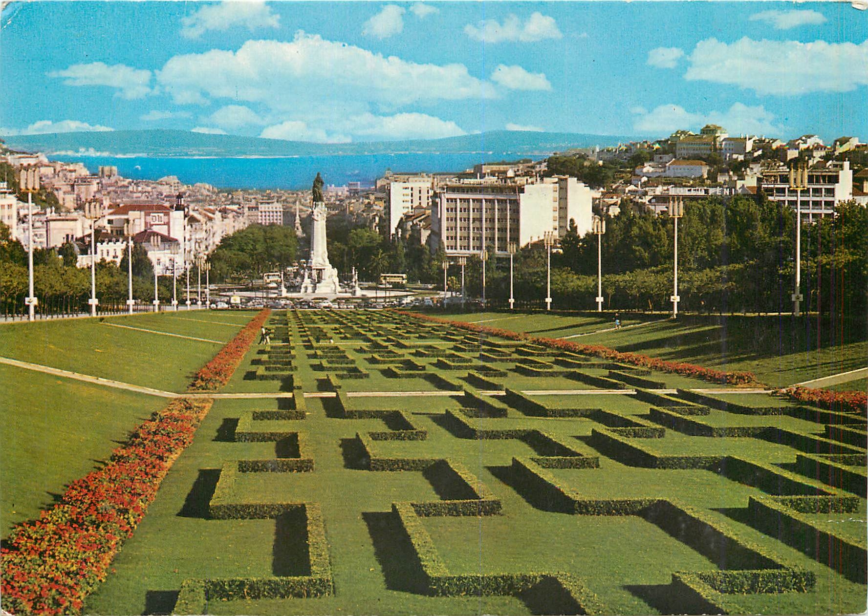 CPM Lisboa (Portugal) Parc Eduardo et vue partial
