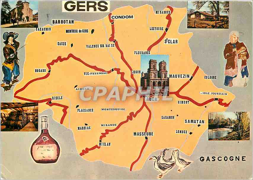 Gers — Carte touristique — Éditions Panazol, n° 32/501
