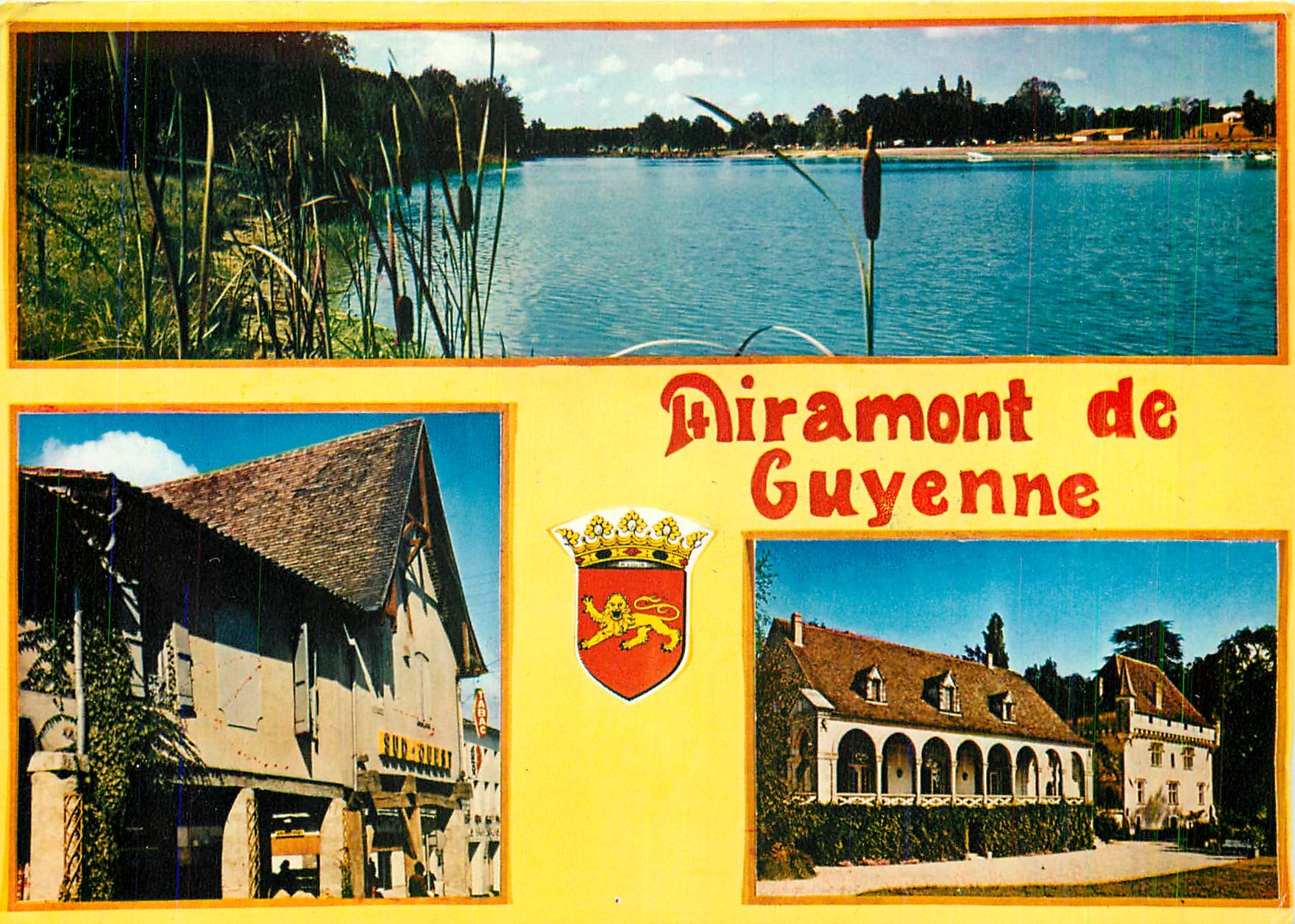 CPM Miramont de Guyenne (L et Gar) Le lac du Saut du Loup la place le chateau de Fremoret