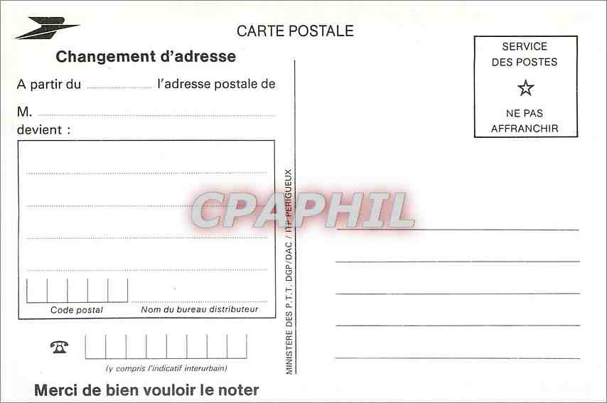 CPM Ecrire c'est Faire des heureux PTT — Verso
