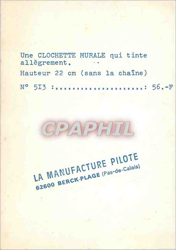 CPM Une CLochette Mural qui tinte allegrement La Manufacture Pilote Berck Plage — Rückseite
