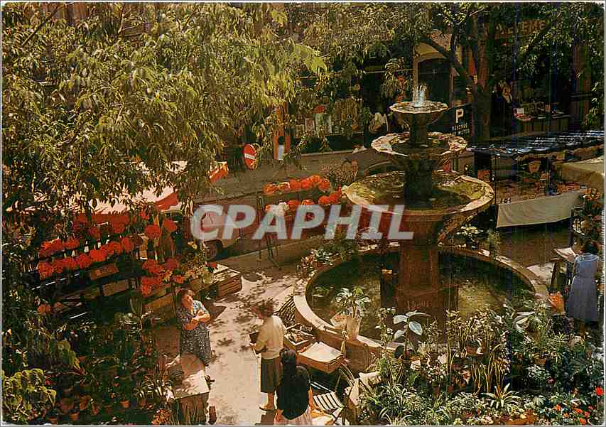 CPM Grasse la Fontaine de la Place aux Aires