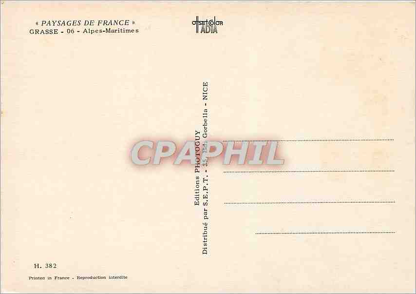 CPM Paysages de France Grasse Alpes Mmes — Rückseite