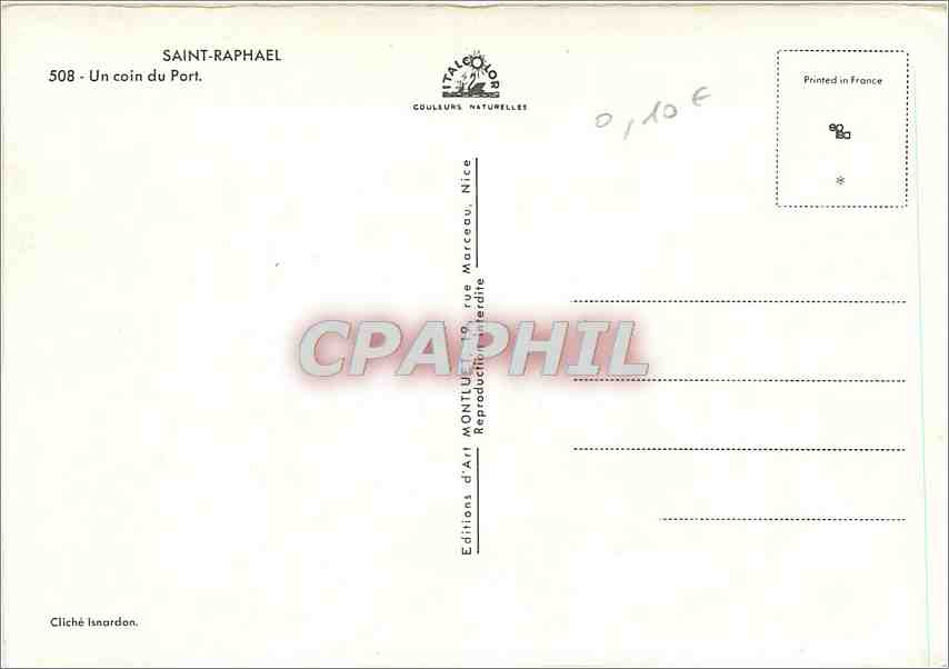 CPM Saint Raphael Un coin du Port — Rückseite