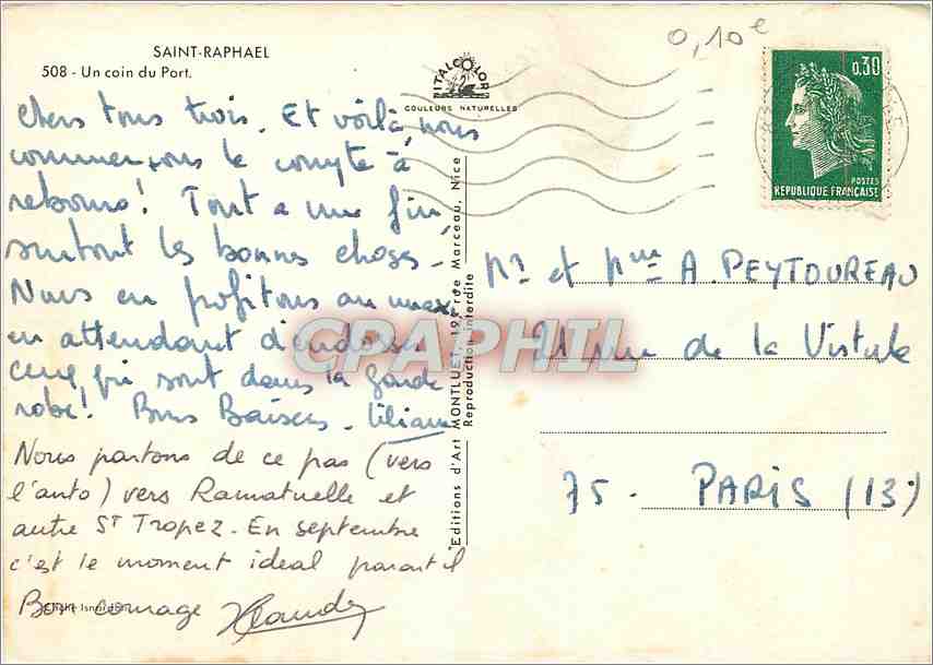 CPM Saint Raphael Un Coin  du Port — Rückseite
