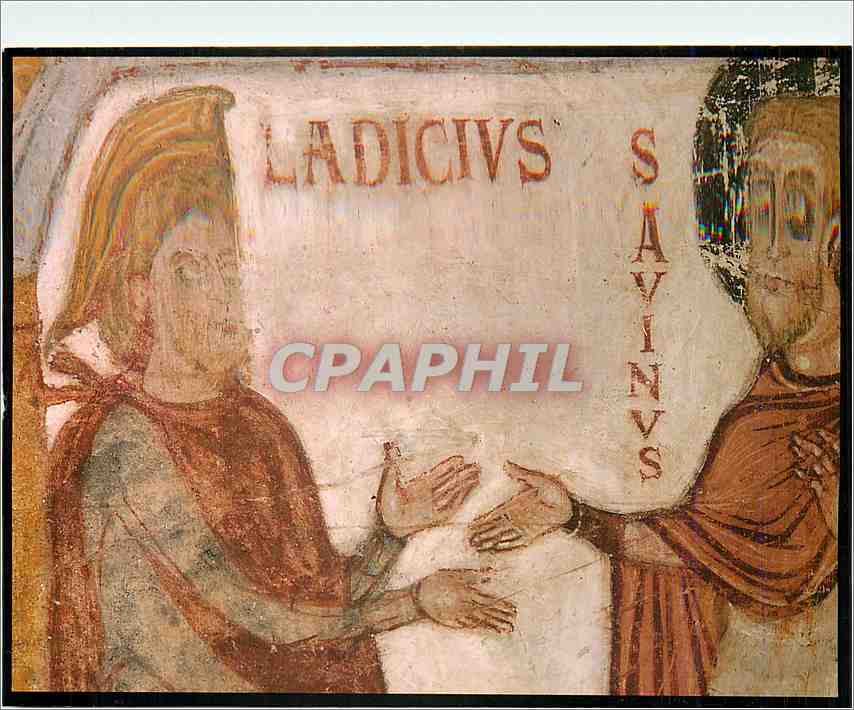 CPM Saint Savin (Vienne) Abbaye Saint Savin et Saint Cyprien Peinture de la Crypte