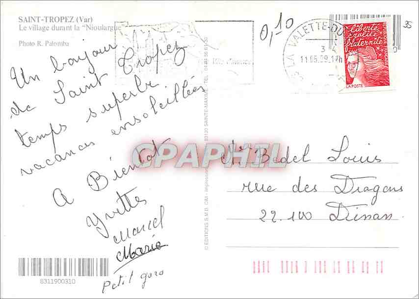 CPM Saint Tropez Le village durant la Noulargue — Back