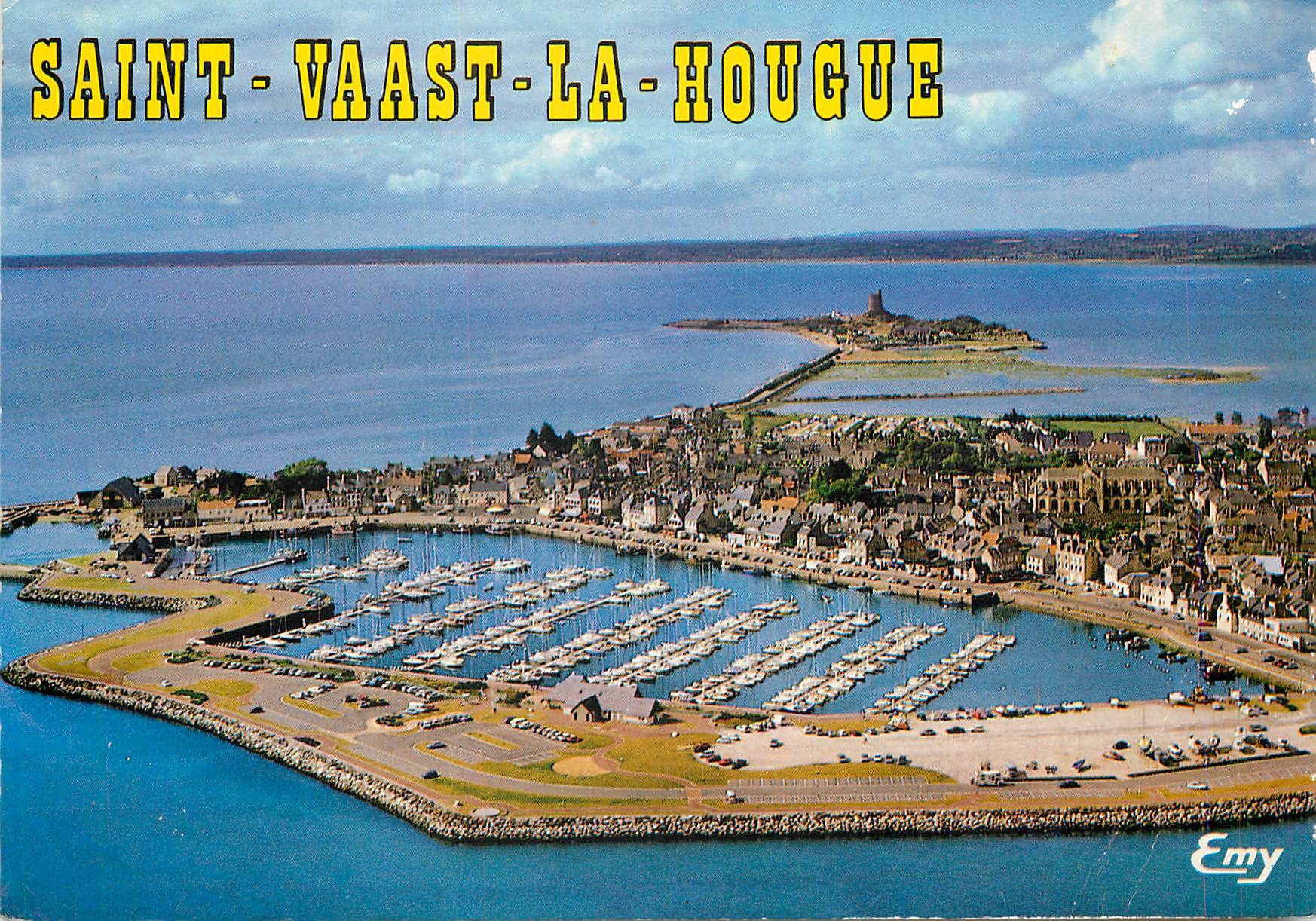 Saint-Vaast-la-Hougue — Vue aérienne du port et du fort de la Hougue — Emy