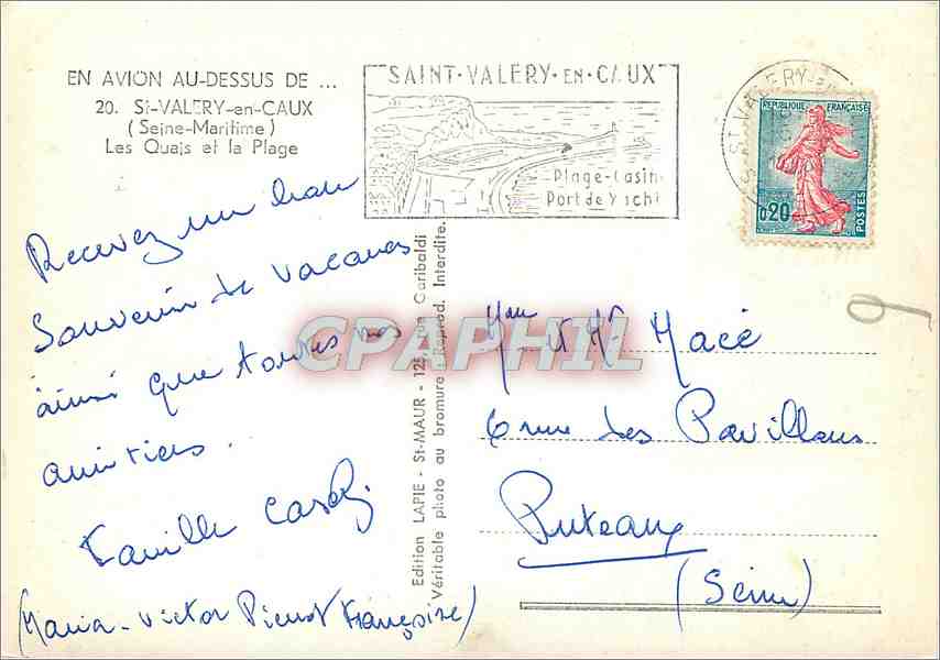 CPM St Valery en Caux (Seine Mme) les Quis et la Plage — Rückseite