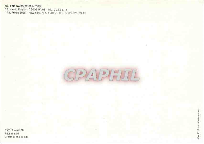 CPM Galerie Naifs et Primitifs rue du Dragon — Rückseite