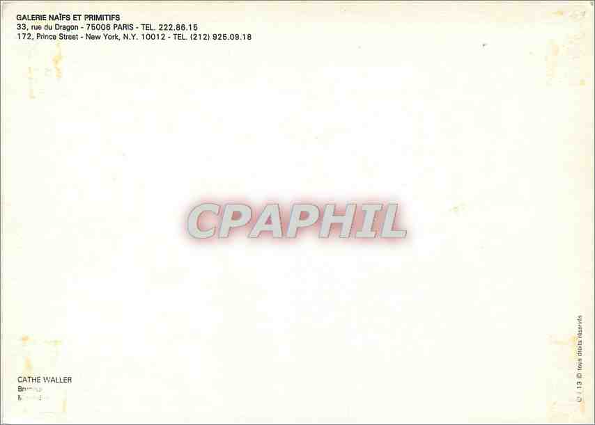 CPM Galerie Naifs et Primitifs rue du Dragon — Verso