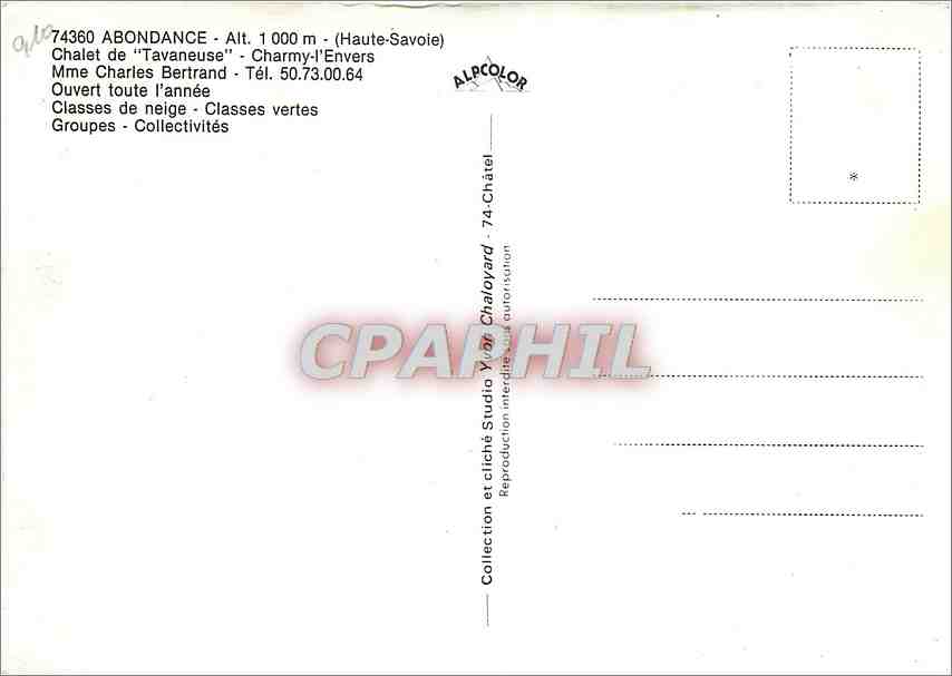 Chalet de Tavaneuse — Charmy-l'Envers (Haute-Savoie) — ALRCOLOR — Rückseite