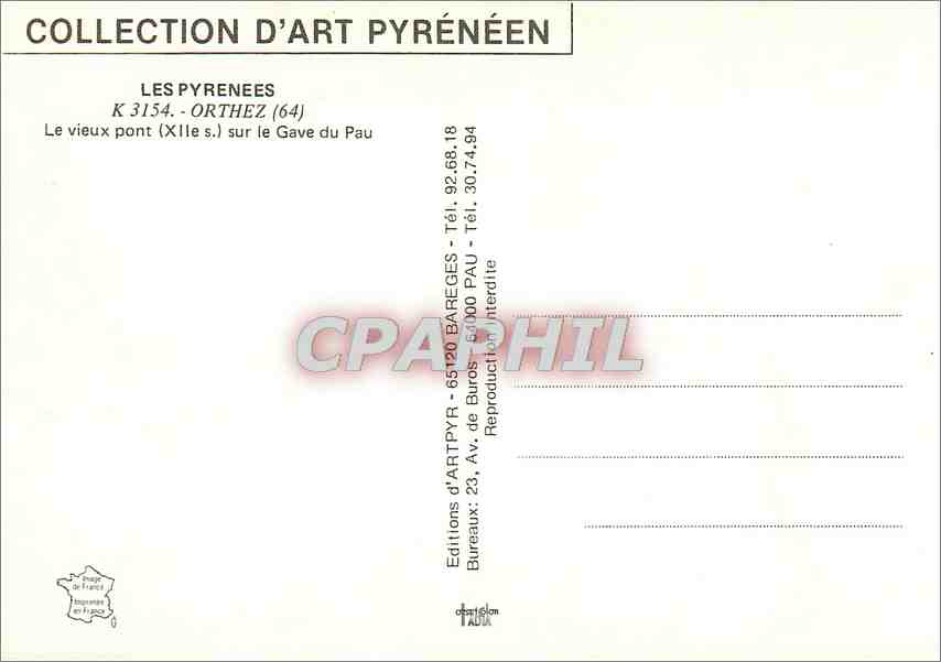 Le vieux pont (XIIe s.) sur le Gave du Pau — Orthez (64) — Editions d'Art Pyrénées — Reverso