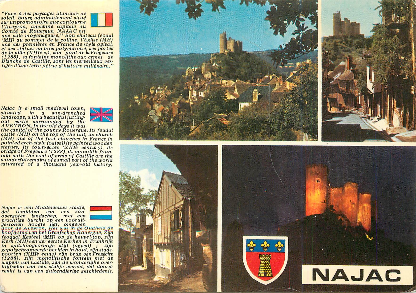 CPM Najac (Aveyron) Vue generale Rue du Bariou dominee par le chateau XIIIe s