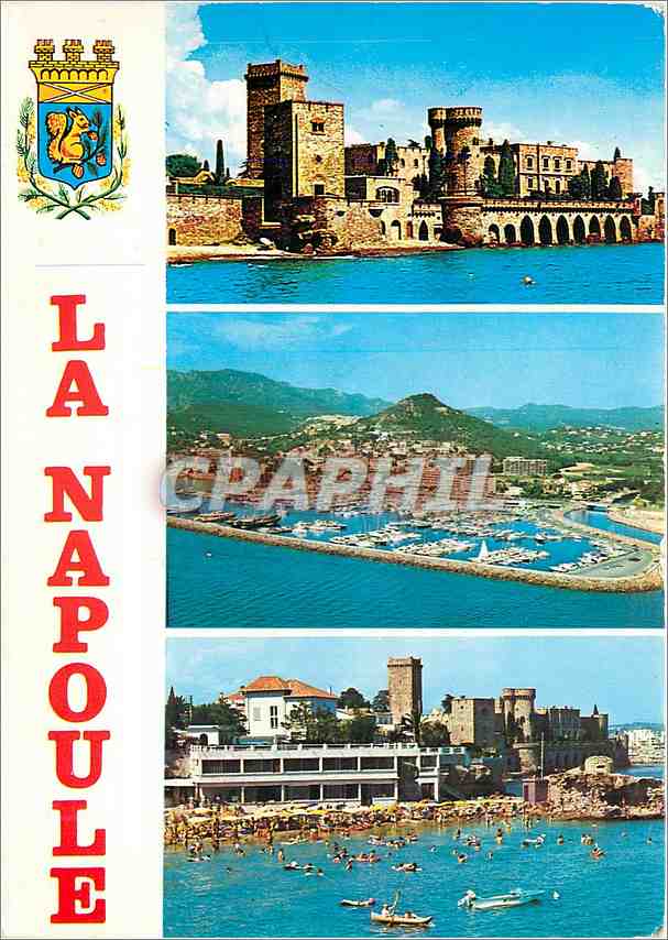 CPM La Napoule Cote d'Azur French Riviera Le chateau la plage de la Raguette le nouveau port