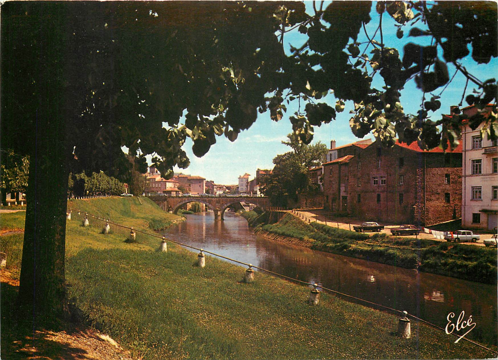 CPM Mont de Marsan Les bords de la Midouze et le Pont