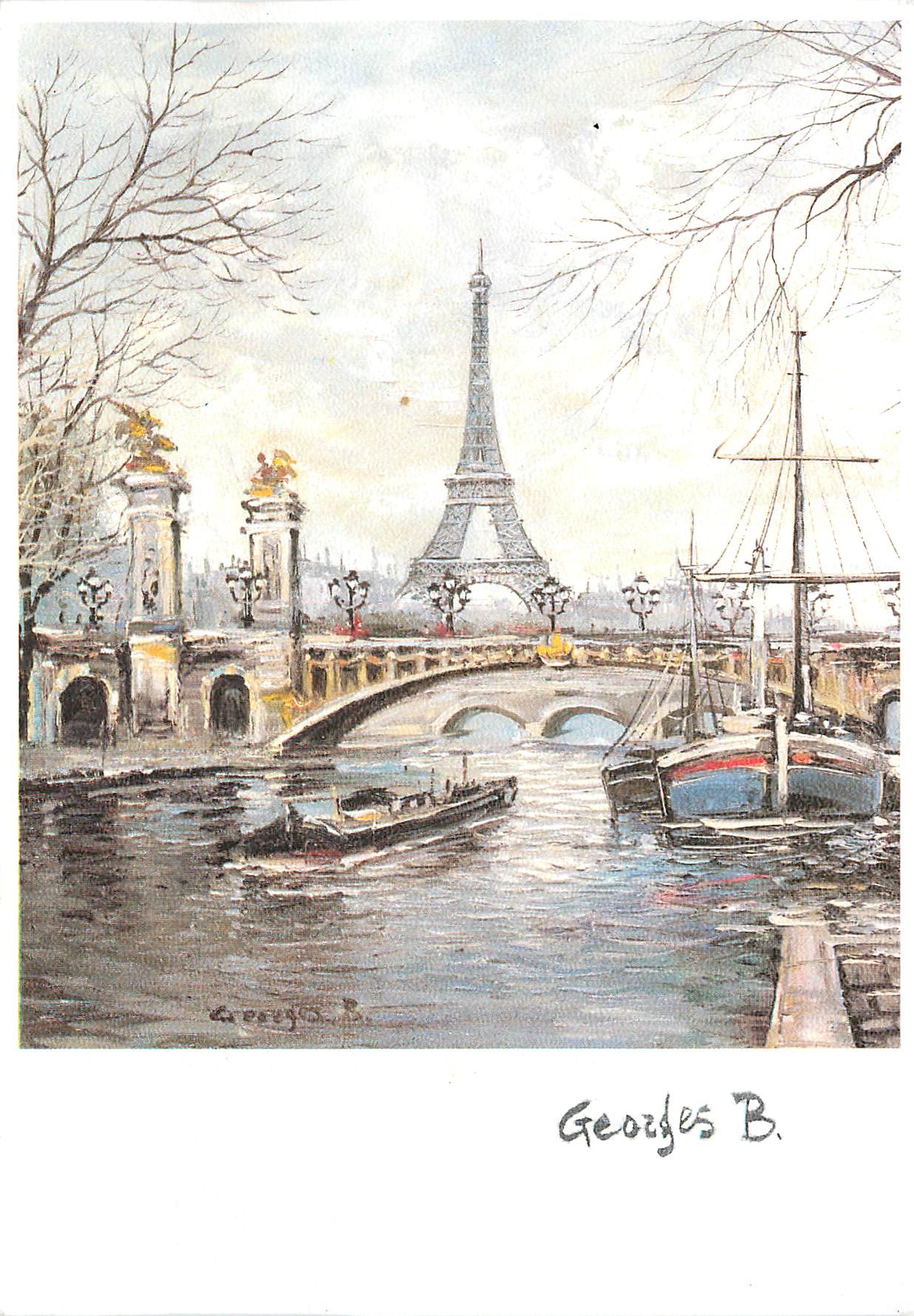 CPM Paris Pont Alexandre III Tour Eiffel