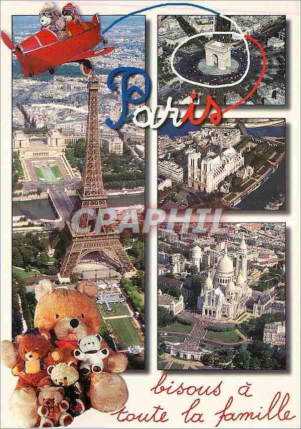 CPM Paris bisous a toute la famille