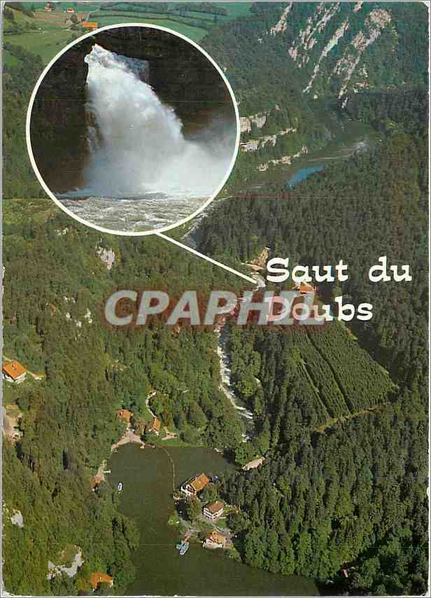 CPM La Franche Comte pittoresque le Saut du Doubs haut 27 m Frontiere France Suisse l'arrivee au sau