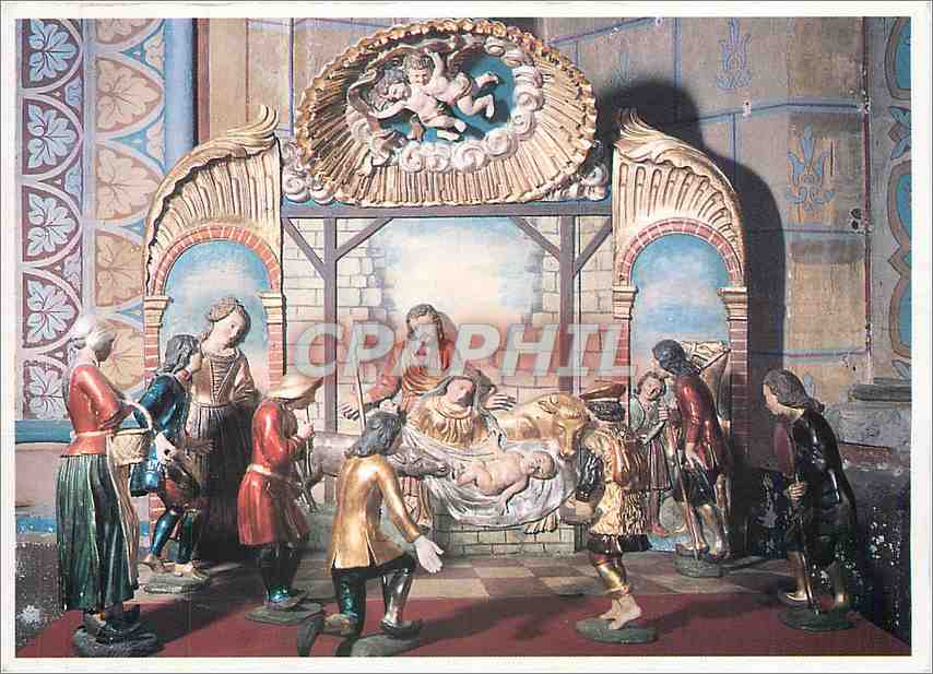 CPM Cathedrale Sainte Marie d'Oloron Creche Bergers (XVIIe s)