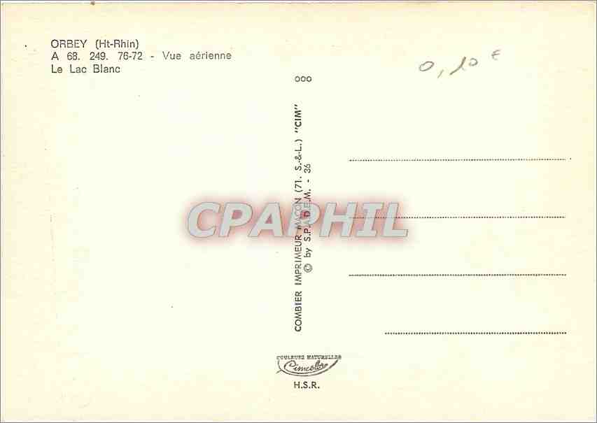 CPM Orbey (Haut Rhin) Vue aerienne le Lac Blanc — Rückseite