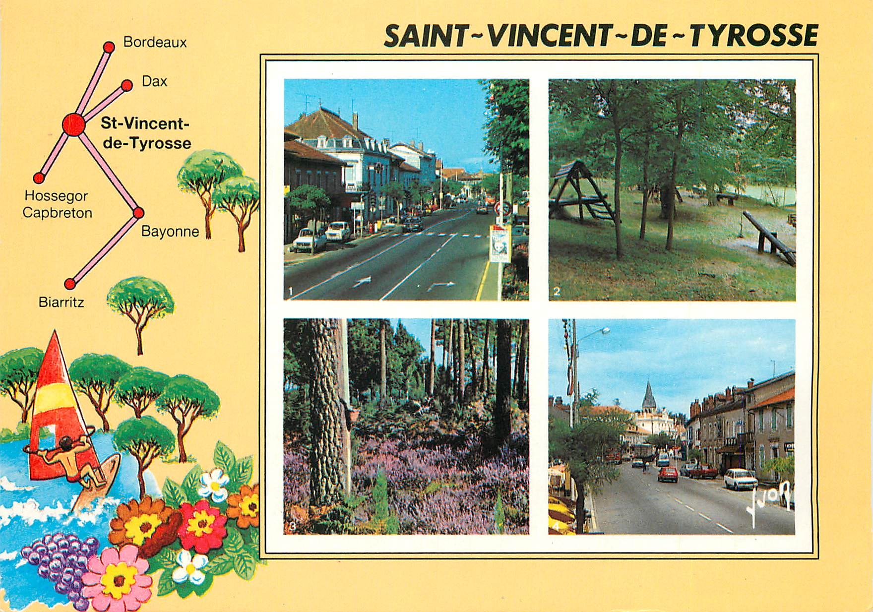 CPM Saint Vincent de Tyrosse (Landes) La rue principale les jardins la foret landaise