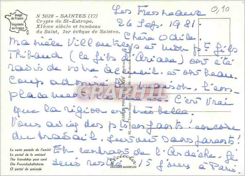 CPM Saintes Crypte de St Eutrope XIe s et tombeau du Saint 1er eveque de Sainte — Back