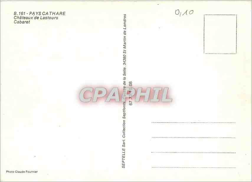CPM Pays Cathare Chateaux de Lastours Cabaret — Rückseite