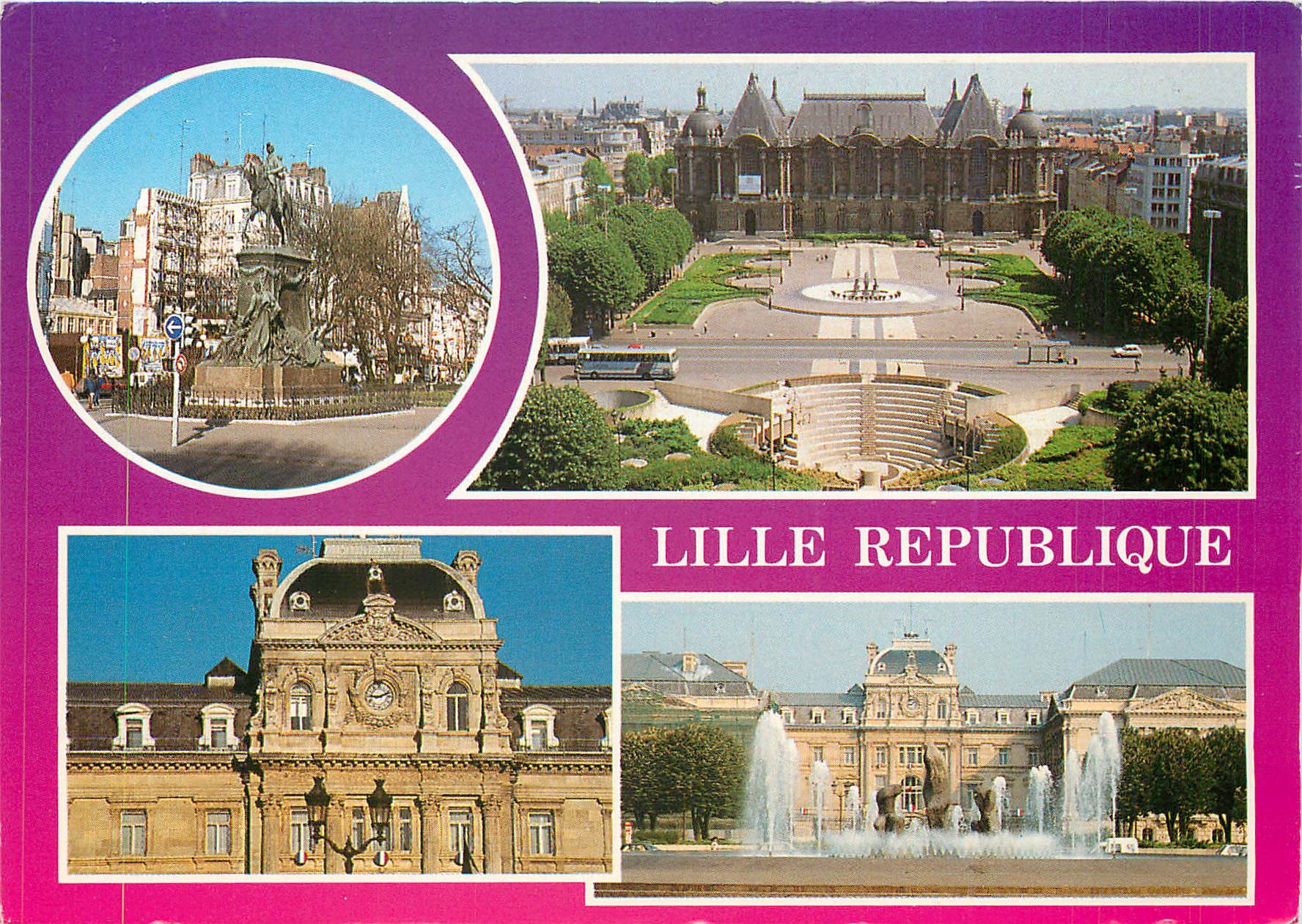 CPM Lille (Nord) La Place de la Republique le Palais des Beaux Arts la Prefectures