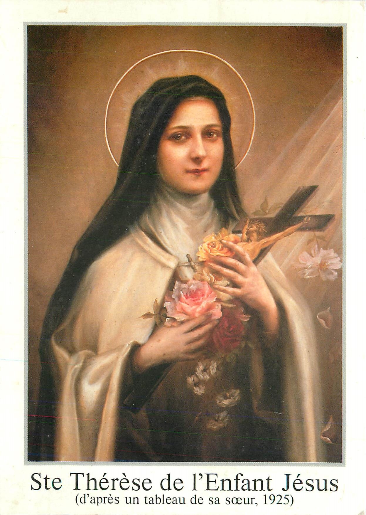 St. Thérèse of the Child Jesus — after a painting by her sister, 1925 — Éditions Combier - Maccon