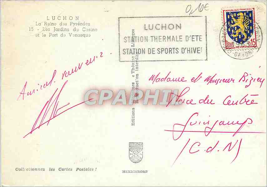 Luchon — Les Jardins du Casino et le Port de Vénusque — Éditions & Théâtre de Luchon — Verso
