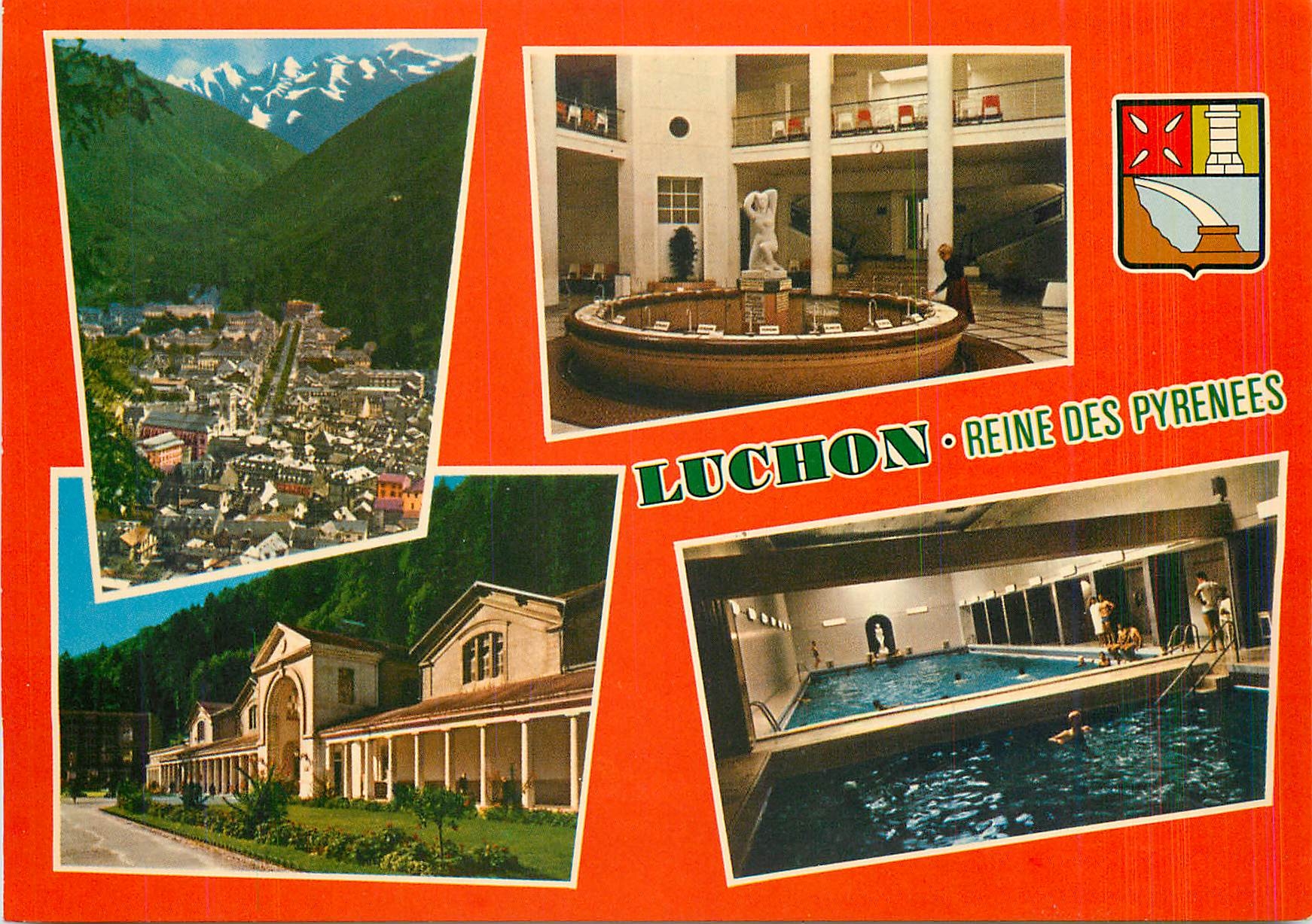 CPM En Parcourant les Pyrenees Luchon Vue generale la Buvette