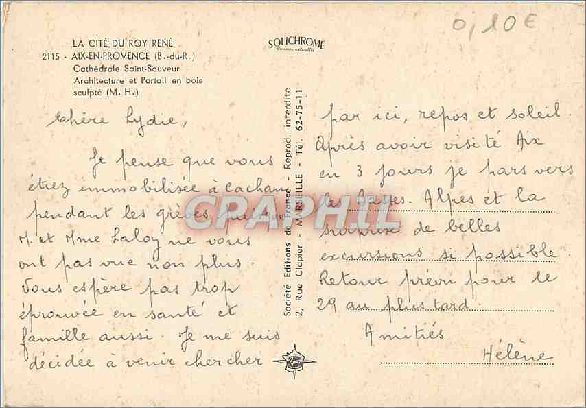 CPM La Cite de Roy Rene  Aix en Provence Cathedrale Saint Sauveur — Rückseite