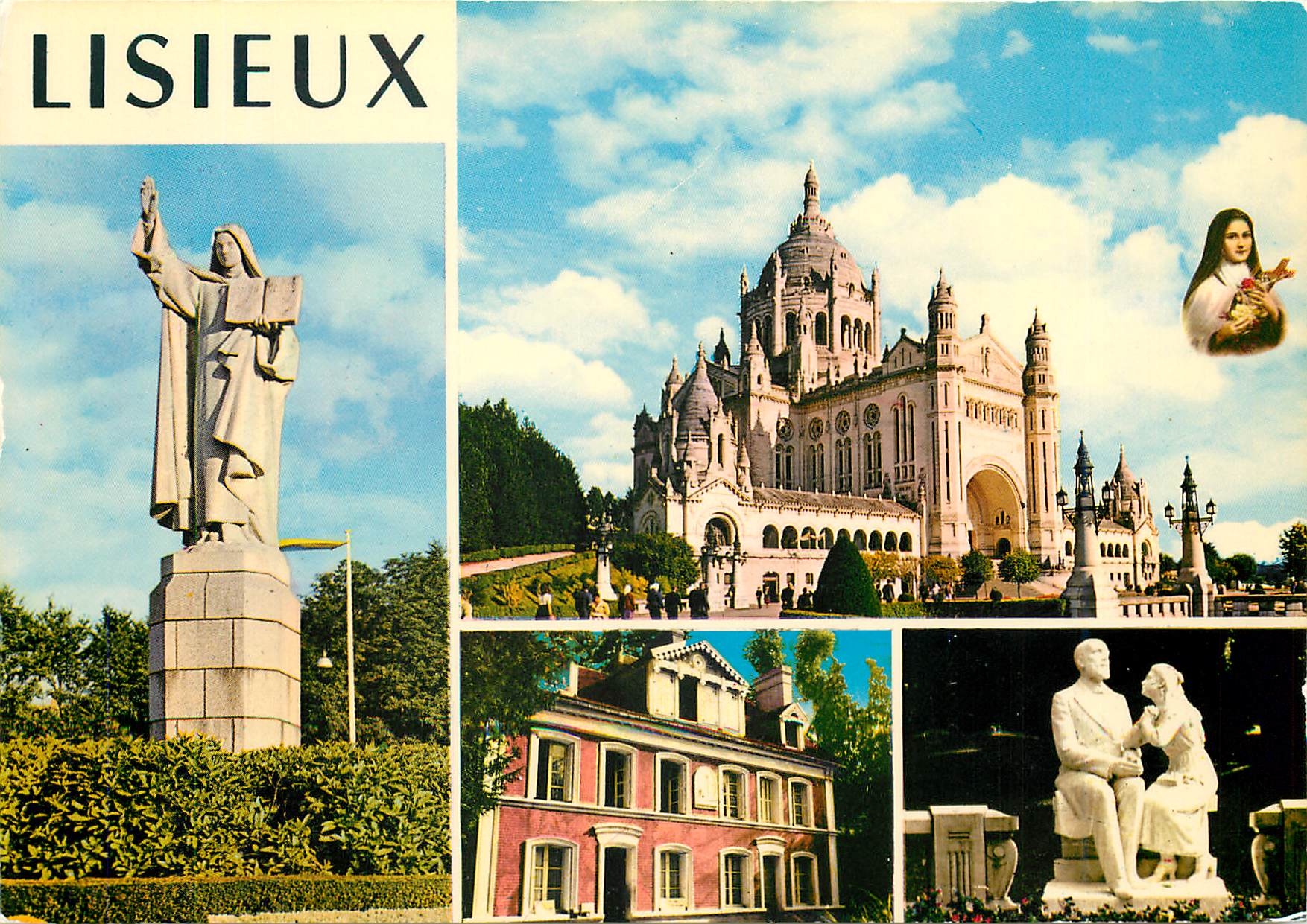 CPM Lisieux (Calvados) La Statue de Sainte Therese la Basilique les Buissonnets